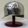 Medieval Open Face Helmet German Sallet Silver Reenactment Halloween Helmet with Wooden Stand view 1