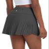 baleaf Women's Pleated Tennis Skirts High Waisted Lightweight Athletic Golf Skorts Skirts with Shorts Pockets Gray XX-Large view 1