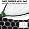 Aventik Fly Fishing Net Float Trout Landing Carbon Fiber Fishing Net Soft Rubber Clear Ghost Net Catch & Release(Green) view 4