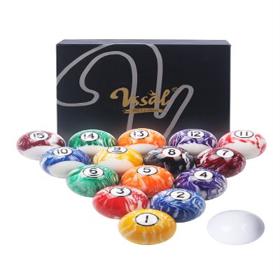 VSSAL Billiard Balls Set Pool Table Balls Deluxe White Marble-Swirl Style 16 Ball Set