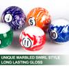 VSSAL Billiard Balls Set Pool Table Balls Deluxe White Marble-Swirl Style 16 Ball Set view 3