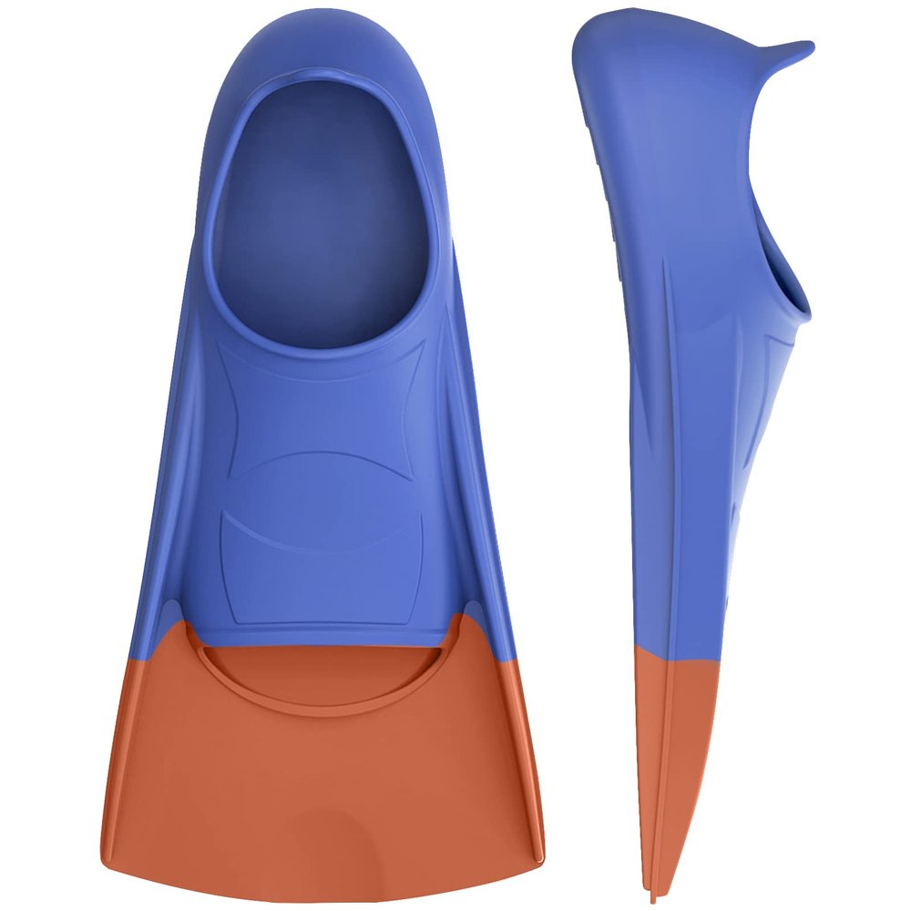 Gintenco Swim Fins, Kids Swim Training Fins for Lap Swimming, Travel Size Flippers with Mesh Bag, Silicone Swimming Fins for Kids Teens Adults Women Men