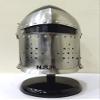 Barbuta Viking Battle Knight Helmet | Black Medieval Visored Barbute Helm Armor SCA LARP Costume Halloween Helmet W/Stand view 2