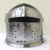 Barbuta Viking Battle Knight Helmet | Black Medieval Visored Barbute Helm Armor SCA LARP Costume Halloween Helmet W/Stand view 4