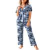 Avidlove Women Pajamas Set Notch Collar Soft Sleepwear Pjs Short Sleeve Button Down Nightwear with Long Pants view 1