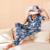 Avidlove Women Pajamas Set Notch Collar Soft Sleepwear Pjs Short Sleeve Button Down Nightwear with Long Pants view 3