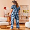 Avidlove Women Pajamas Set Notch Collar Soft Sleepwear Pjs Short Sleeve Button Down Nightwear with Long Pants view 4
