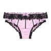 Oyolan Men Silky Satin Sissy Panties Frilly Lace Cheeky Knickers Crossdressing Underwear Feminine Briefs Pink Medium view 1