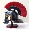 Medieval Red Crest Roman Helmet Centurion Gallic Smiths for Gladiators for LARPERS Black Halloween Helmet W/Stand view 3