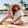 Supnier Women's Plus Size Beach Coverups Cute Crochet V Neck Swimsuit Swimwear Cover Ups White 3XL view 4