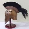 Medieval Greek Corinthian Wearable Armor Halloween Helmet with Plumes & Hairs | Leather Liner with Stand Copper Finish view 2