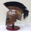 Medieval Greek Corinthian Wearable Armor Halloween Helmet with Plumes & Hairs | Leather Liner with Stand Copper Finish view 4