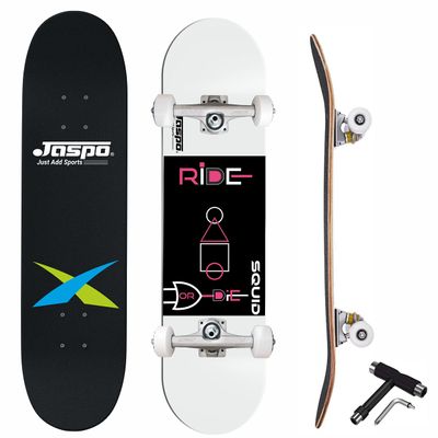 jaspo Squid (31"x 8") Complete Fully Assembled Skateboard, 7 Layer Canadian Maple Concave Skateboard for Boys, Kids, Youth, Adults Made in India