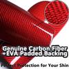 Carbon Fiber Soccer Shin Guards, with Portable Carrying Case, Super Strong, Ultra Light, Shock Resistance, Air Permeability, Suitable for Adult, Youth, Kid, Effective Protection (Large, Red+Sleeves) view 3