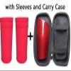 Carbon Fiber Soccer Shin Guards, with Portable Carrying Case, Super Strong, Ultra Light, Shock Resistance, Air Permeability, Suitable for Adult, Youth, Kid, Effective Protection (Large, Red+Sleeves) view 4