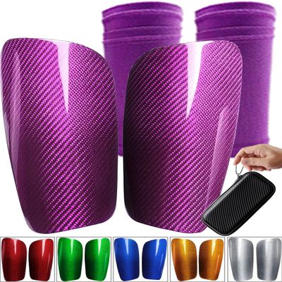 Carbon Fiber Soccer Shin Guards, with Portable Carrying Case, Super Strong, Ultra Light, Shock Resistance, Air Permeability, Suitable for Adult, Youth, Kid, Effective Protection
