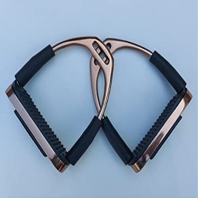 CBO Rose Gold Flexi Stirrups Irons Doted Rubber Foot Rest (4.75")