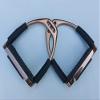 CBO Rose Gold Flexi Stirrups Irons Doted Rubber Foot Rest (4.75") view 1