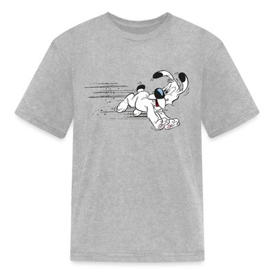 Spreadshirt Asterix & Obelix Dogmatix Run Licensed Kid's T-Shirt, S, Heather Gray