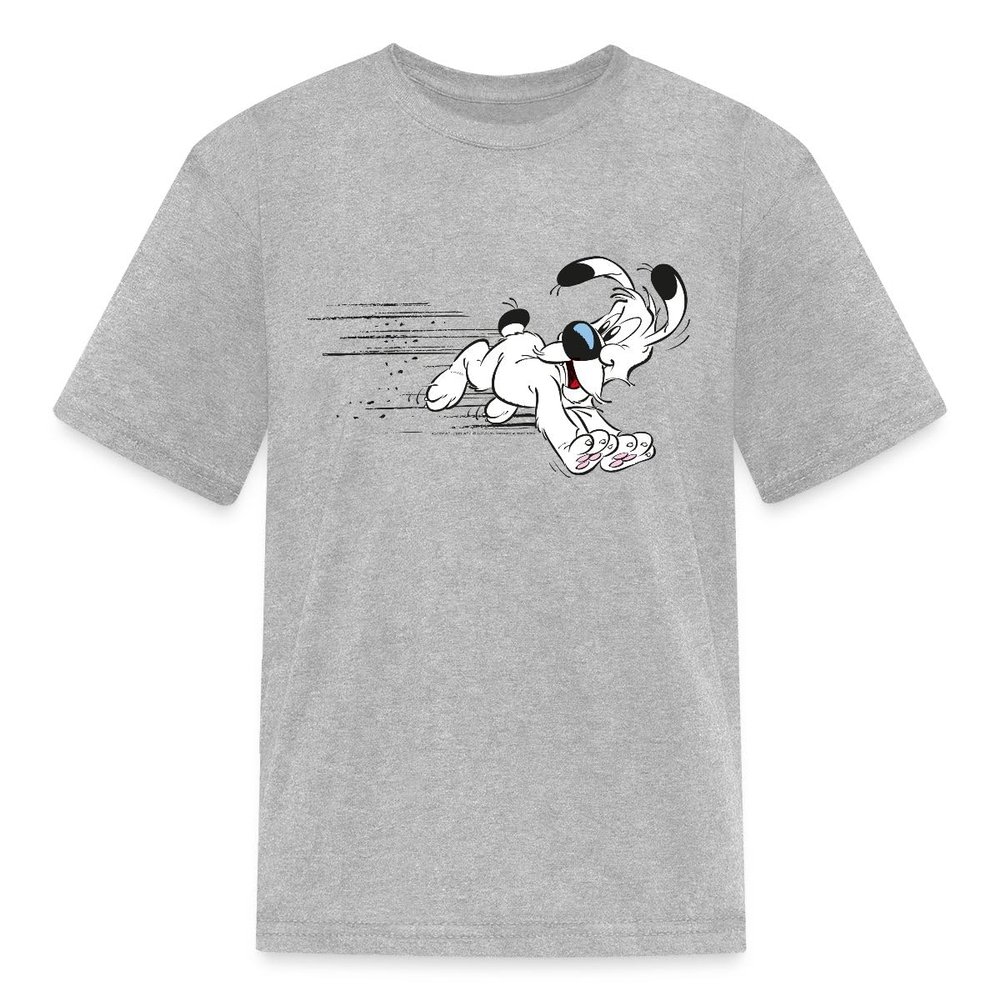 Spreadshirt Asterix & Obelix Dogmatix Run Licensed Kid's T-Shirt, S, Heather Gray