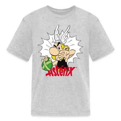 Spreadshirt Asterix & Obelix Asterix Elixir Licensed Kid's T-Shirt, S, Heather Gray