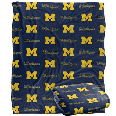 University of Michigan Wolverines Blanket, 50"x60", Logo Pattern, Silky Touch Super Soft Throw Blanket