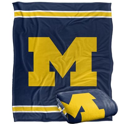 University of Michigan Wolverines Blanket, 50"x60", Primary Logo Stripes, Silky Touch Super Soft Throw Blanket
