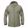 Men's Full Zip Cargo Military Tactical Jacket Fall Winter Windproof Sharks Softshell Coats with 5 Zip Pockets view 2