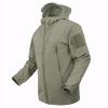 Men's Full Zip Cargo Military Tactical Jacket Fall Winter Windproof Sharks Softshell Coats with 5 Zip Pockets view 3