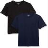 Amazon Essentials Men's T-Shirts, Short-Sleeve Crewneck Pocket, Cotton, 2-Pack, X-Small, Black/Navy view 1