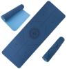 Yoga Mat with Alignment Marks - Lightweight Exercise Mat with Carry Strap for Home Workout or Travel by Wakeman Outdoors (Blue) view 1