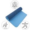 Yoga Mat with Alignment Marks - Lightweight Exercise Mat with Carry Strap for Home Workout or Travel by Wakeman Outdoors (Blue) view 4