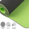 Yoga Mat with Alignment Marks - Lightweight Exercise Mat with Carry Strap for Home Workout or Travel by Wakeman Outdoors (Gray and Green) view 2
