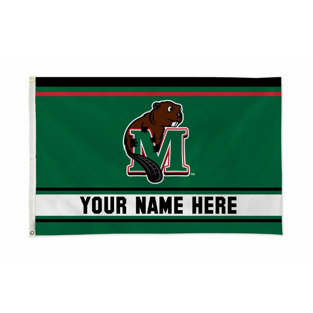 Rico Industries NCAA Minot State Beavers Personalized - Custom 3' x 5' Banner Flag - Made in The USA - Indoor or Outdoor Dcor