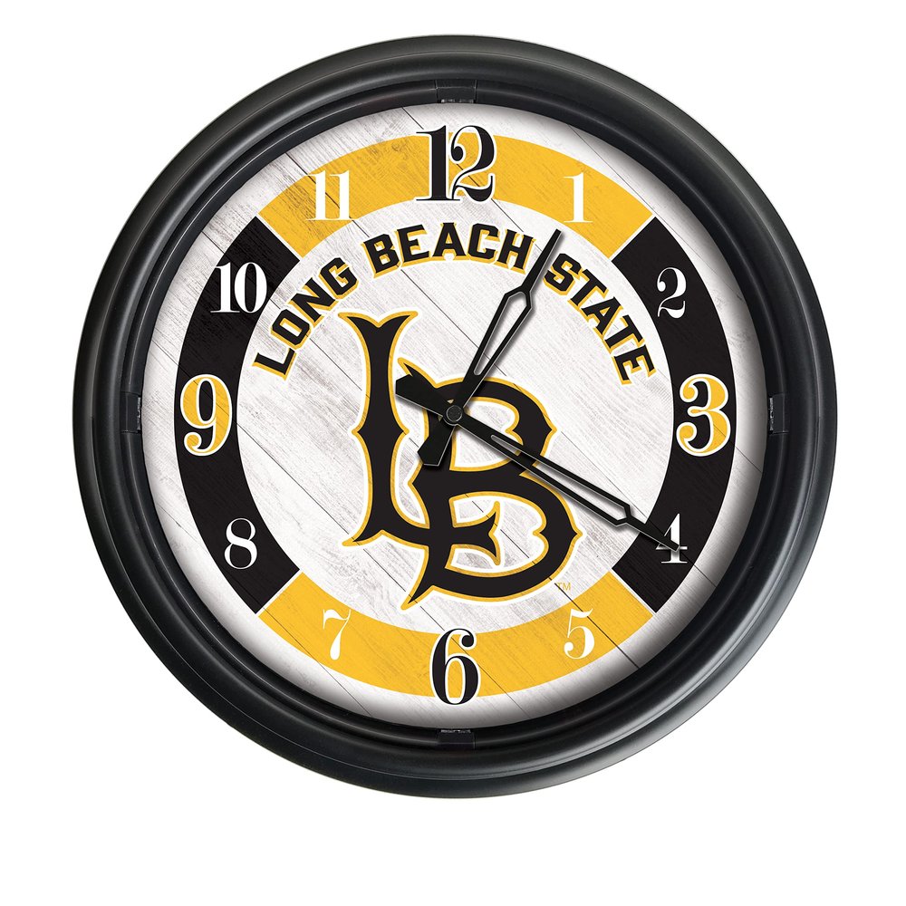 Holland Bar Stool Co. Long Beach State University Indoor/Outdoor LED Wall Clock