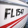 Domed 3D Boat Registration Numbers and Letters Sport Series (Carbon Fiber/Chrome, 18) view 1