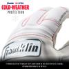 Franklin Sports All-Weather Softball Batting Gloves - Women's Fastpitch Batting Gloves - White Chrome - Women's X-Large view 3