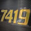Domed 3D Boat Registration Numbers and Letters Sport Series (Gold/Black & Chrome, 16) view 1