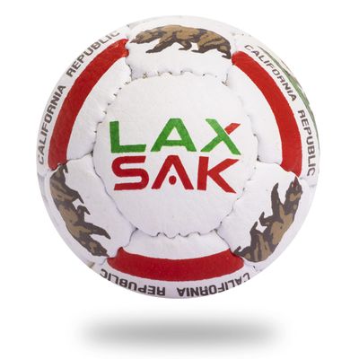 Lax Sak Soft Practice Lacrosse Balls - Same Weight & Size as a Regulation Lacrosse Balls, Great for Indoor & Outdoor Practices, Less Bounce & Minimal Rebounds - California Flag, 12 Pack