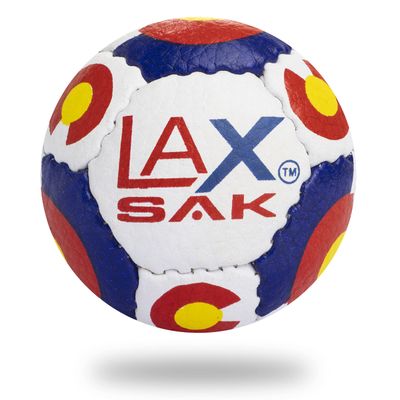 Lax Sak Soft Practice Lacrosse Balls - Same Weight & Size as a Regulation Lacrosse Balls, Great for Indoor & Outdoor Practices, Less Bounce & Minimal Rebounds - Colorado Flag, 12 Pack