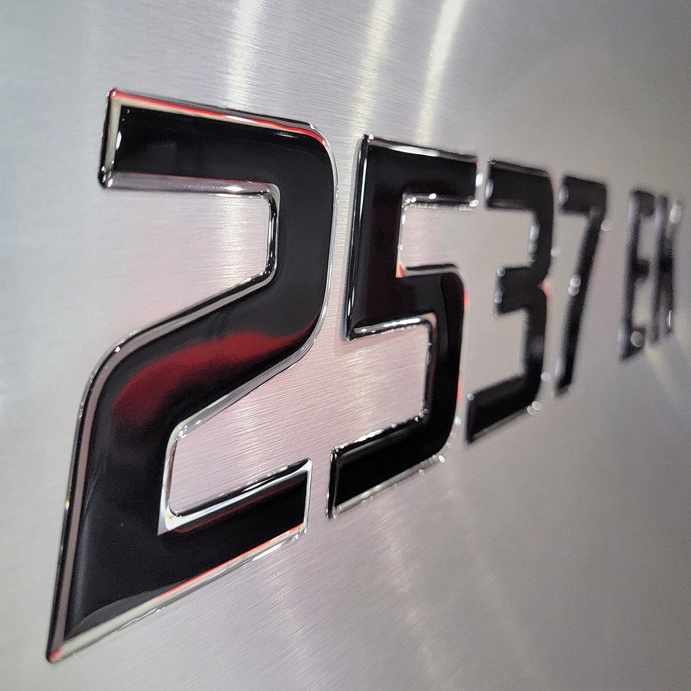 Domed 3D Boat Registration Numbers and Letters Sport Series (Black Center/Chrome, 18)