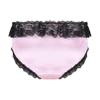 Jugaoge Mens Shiny Ruffled Floral Lace Briefs Panties Frilly Knickers Lingerie Sissy Underwear Pink X-Large view 2