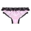 Jugaoge Mens Shiny Ruffled Floral Lace Briefs Panties Frilly Knickers Lingerie Sissy Underwear Pink X-Large view 4