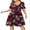 Ahlaray Womens Plus Size Dresses Short Sleeve Faux Wrap Causal Swing Floral Dress with Pockets, 5, XL view 1