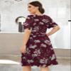 Ahlaray Womens Plus Size Dresses Short Sleeve Faux Wrap Causal Swing Floral Dress with Pockets, 5, XL view 3