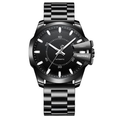 SHATONG Men's Watch 30m Waterproof Luminous Pointer Mechanical Casual Fashion High-end Steel Band Watch Men's Elegant Gift