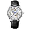 SHATONG Men's Fashion Eight Horses Carved Watch Luminous Three-Hand Waterproof Mechanical Watch Leather Strap,dial Diameter 44mm view 1