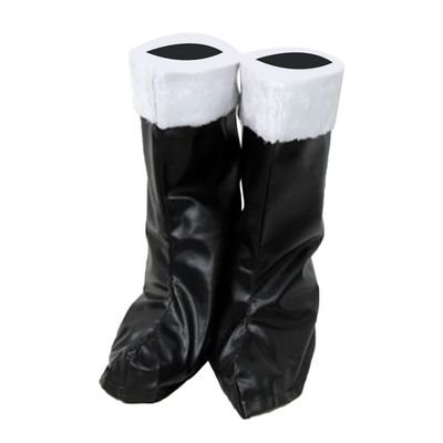 LUOZZY 2pcs Christmas Performance Boots Santa Claus Boots Faux Leather Santa Boots