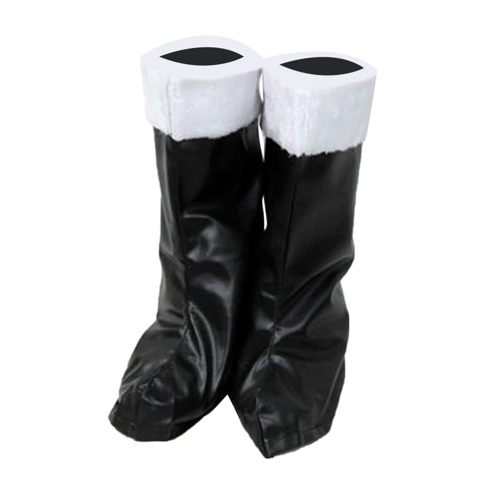 LUOZZY 2pcs Christmas Performance Boots Santa Claus Boots Faux Leather Santa Boots