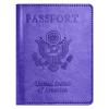Passport and Vaccine Card Holder Combo, Passport Holder with Vaccine Card Slot, Passport Wallet, Passport Cover, Passport Case, Passport Holder for Women and Men(AKA-Bright purple) view 1